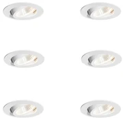 Sada 6 zapustených bodových svetiel biela 6,8 cm vrátane LED 750 lm stmievateľné IP65 - Gaius