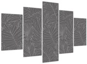 Obraz - Šedé palmové listy (150x105 cm)