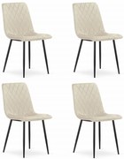 Set 4 kresiel TURIN - béžový zamat