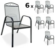 Záhradné kovové stoličky BLAIR | 6 kusov