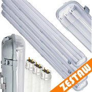 SADA 4 LED garážových lámp, 120 cm prémiové hermetické svietidlo + LED trubica