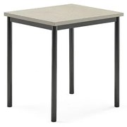 Stôl SONITUS, 700x600x720 mm, linoleum - svetlošedá, antracit