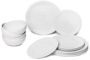 12-dielna súprava bieleho porcelánového riadu Bonami Essentials Purita