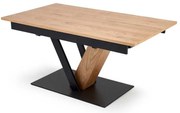 Jedálenský stôl Medina - obdĺžnik, 160-220 x 90 cm, dub / čierna