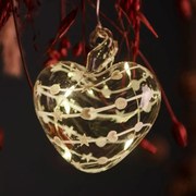 SIRIUS LED svetelná dekorácia, číra, srdce, 8 cm, biely dekor