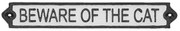 Liatinová ceduľa Pozor, mačka - Beware of the cat