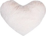 Dekoračný vankúš Srdce 30x40 cm, krémový, imitácia králičej kožušiny%