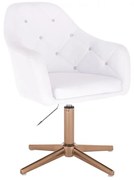 LuxuryForm DESIGN Kreslo ROMA na zlatom kríži - biele