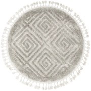 Koberec Berber 7061 3D kruh svetlosivý