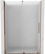 Mexen Velar, posuvné sprchové dvere do otvoru 130 cm, 8mm sklo námraza, ružové zlato, 871-130-000-31-60