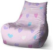 Sedací vak Bean srdce vedľa srdca - detský, ružová