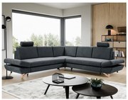 Rozkladacia rohová čalúnená sedacia súprava s úložným priestorom do tvaru L AVESTA antracit