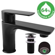 RAV SLEZÁK Vltava umývadlová batéria s clic-clac čierna vte427.0kcmat VTE427.0CMAT