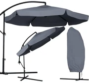 Záhradný skladací slnečník LEVI 300 cm, sivý + obal zdarma
