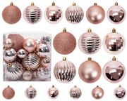 Tutumi Tutumi, vianočné ozdoby na stromček 36ks 311433B, ružová, CHR-02007