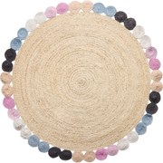 Ručne viazaný kusový koberec Arcadia SM-01 Natural Multi kruh, 120x120 (priemer) kruh, viacfarebná, chodba / predsieň, Diamond Carpets India