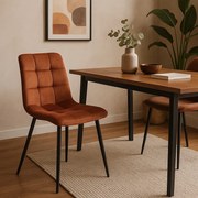 PROXIMA.store - Čalúnená jedálenska stolička PERU FARBA: oranžová, FARBA NÔH: čierna