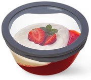 SIMAX MISKA PURE SO SKLENENÝM VEKOM 0,5 L SIVÁ