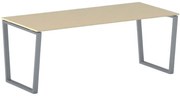 Kancelársky stôl PRIMO IMPRESS, 200x90 cm, sivostrieborná podnož, breza