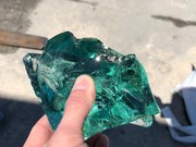 Sklenená záhradná dekorácia zelená tyrkysová 7 14 cm, ozdobná hmota 500 kg