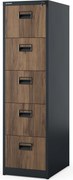 Kovová kartotéková skriňa s 5 zásuvkami, antracitová/orechová, 460x1625.5x620 mm: SARA Eco Design