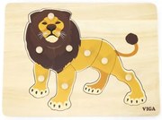 Viga Drevené Montessori puzzle - lev