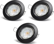 Aigostar - Sada 3x LED zapustené svietidlá 1x GU10/4,5W/230V 4000K čierne