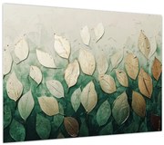 Obraz - Zlato-zelené listy (70x50 cm)