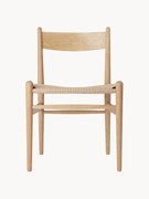 Drevená jedálenská stolička's ručne tkaným sedadlom CH36