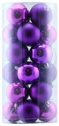 DECOLED Plastové gule, d. 6 cm, fialové, 12 x lesklé, 12 x matné