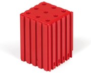 Plastový box na náradie s valcovou stopkou D5, modul 5x5, 9 dutín, červená