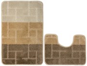 Sada kúpeľňových koberčekov TERAMO béžová / hnedá (2 ks)