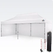 BRIMO Svadobný stan 4x8m - s 3 stenami - Biela 18