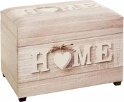 Truhla na sedenie s úložným priestorom Home, motív dreva%