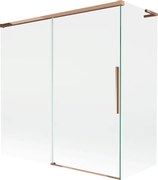 Mexen Rox, L posuvná 2-krídlová vaňová zástena 160 + 70 x 150 cm, 8mm číre sklo, ružové zlato profil, 8C9L-160-070-60-00