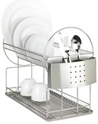 WENKO 2329100 - Odkvapávač riadu DUO 21x33 cm nerez/strieborná