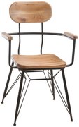 Kovová stolička s drevom BISTRO - 58 * 58 * 90cm