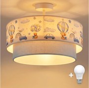 Brilagi-LED Detský prisadený luster BOBO 1xE27/60W/230V pr.40cm krém./modrá/medvedík