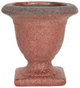 Červený keramický kvetináč s patinou Tasse - Ø 12 * 12 cm