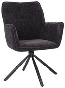 Otočná stolička s podrúčkami Lozano, čierna (S2417)