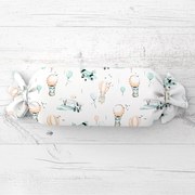 Biante Detský vankúš valec bonbon Sandra SA-457 Líšky v lietadielkach na bielom 15x40 cm