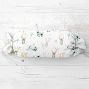 Biante Detský vankúš valec bonbon Sandra SA-457 Líšky v lietadielkach na bielom 15x40 cm