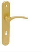 Dverové kovanie MP KE - LAURA - SO (ZLATÁ), kľučka-kľučka, Otvor na obyčajný kľúč BB, MP Zlatá, 90 mm