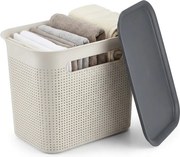 Rotho Úložný box s vekom a s držadlami BRISEN 7l, 26x18x21cm, biely