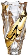 KRIŠTÁĽOVÁ VÁZA BOHEMIA FLAMENCO BELT GOLD 300 MM