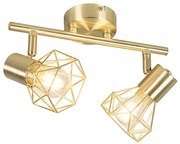 Bodové svetlo Art Deco mosadzné sklápateľné a otočné 2-žiarovkové - Mosh