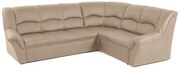 Kožená rohová sedacia súprava DUBAJ LUX XL, tm. béžová (k-10)