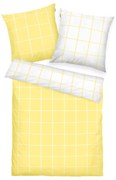 Tom Tailor Bavlnené obliečky Light Lemon & Crisp White, 200 x 220 cm, 2 ks 80 x 80 cm