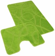 Kvalitex Súprava kúpeľňových predložiek Elipsy zelená, 60 x 100 cm, 60 x 50 cm