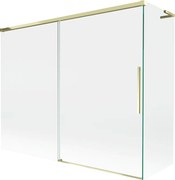 Mexen Rox, L posuvná 2-krídlová vaňová zástena 190 + 80 x 150 cm, 8mm číre sklo, zlatý lesklý profil, 8C9L-190-080-50-00
